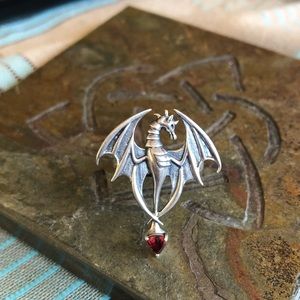 Dragon Blood Red Garnet Sterling Silver Ring Sz 9